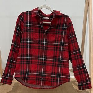 Faherty womens Red and Black Plaid Shirt